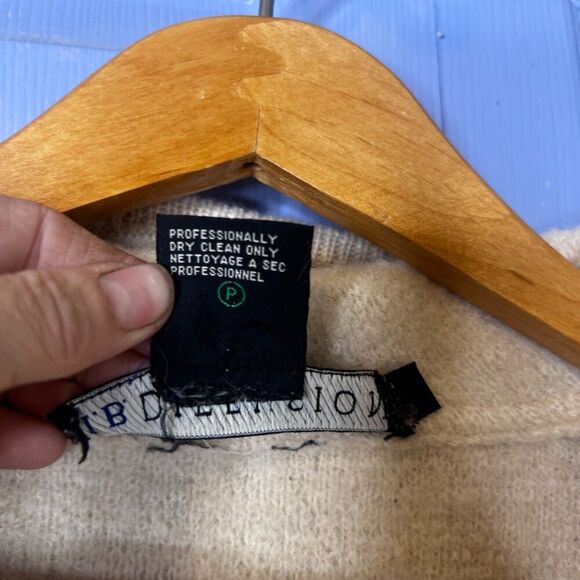 IB Diffusion Cream 100% Boiled Wool Shawl Collar Cardigan Jacket Size Medium - Picture 9 of 10